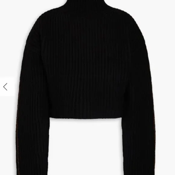 ACNE STUDIOS Cropped ribbed wool turtleneck sweater